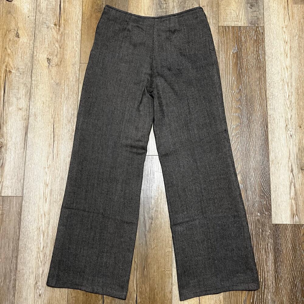 VTG Newport News Brown Tweed Herringbone Wide Leg Dress Pants Trousers Women 12 - Picture 2 of 10